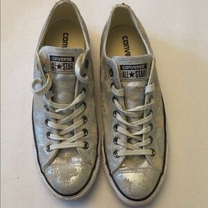 Converse Metallic Silver All Star Shoes